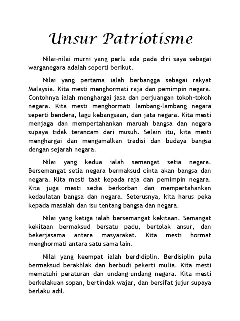 Unsur Patriotisme Pdf