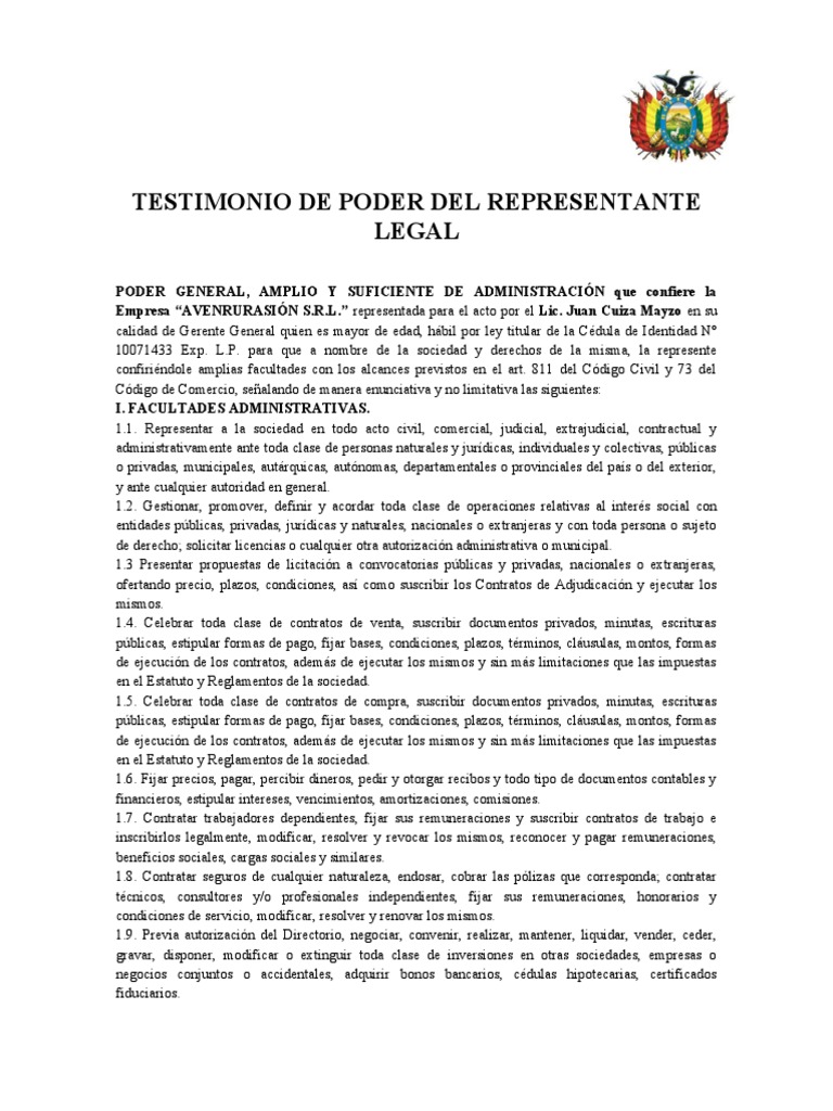 Testimonio de Poder Legal | PDF | Cheque | Bancos