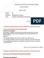 SEMANA 03. Sesión 09. Variables. Dimensiones. Indicadores.