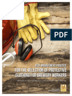 Best Management Practice For The Selection of Protective Clothing For Brewery Workers