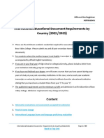 FOREIGN EDUCATIONAL DOCUMENTS REQUIREMENTS FOR BVC ADMISSION BY COUNTRY v21