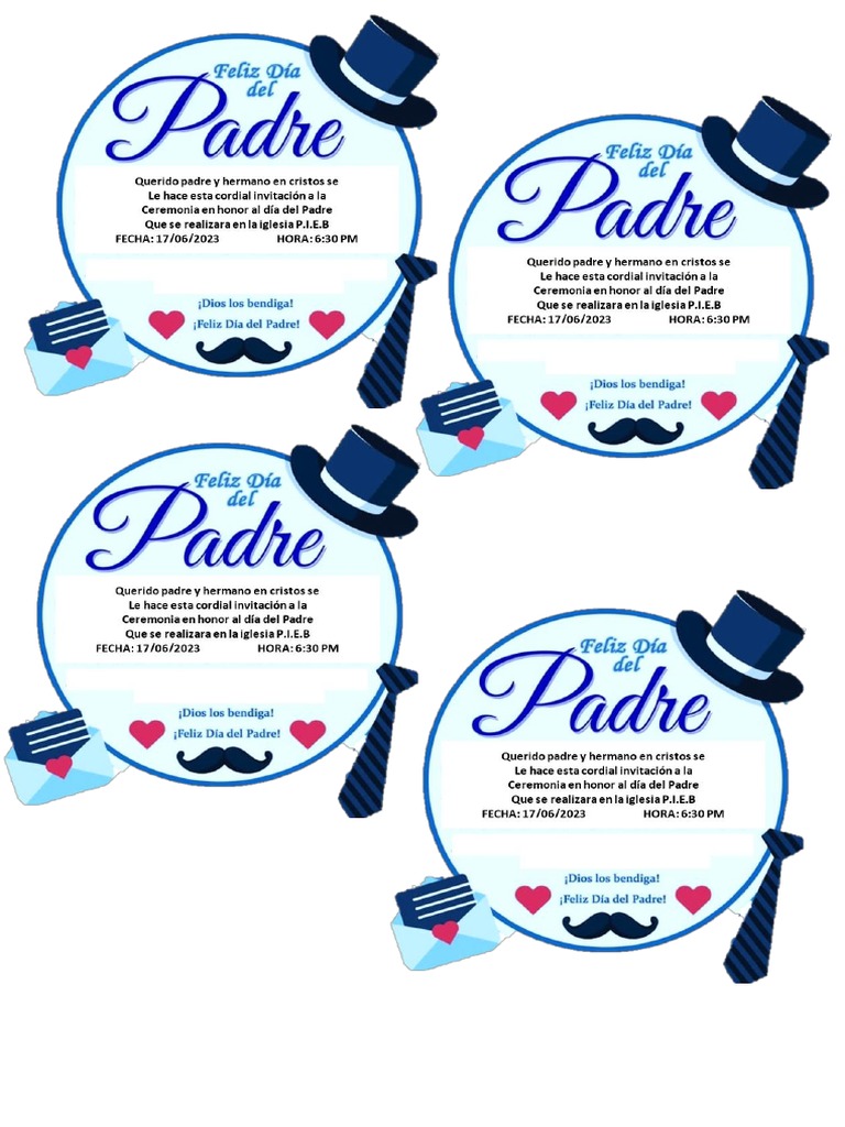 Tarjeta Del Dia Del Padre | PDF