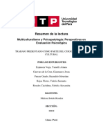 Lectura Multiculturalismo y Psicopatología - Perspectivas en Evaluación Psicológica