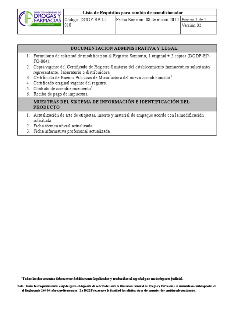 Dgdf-Rp-Li-010 V02 | PDF