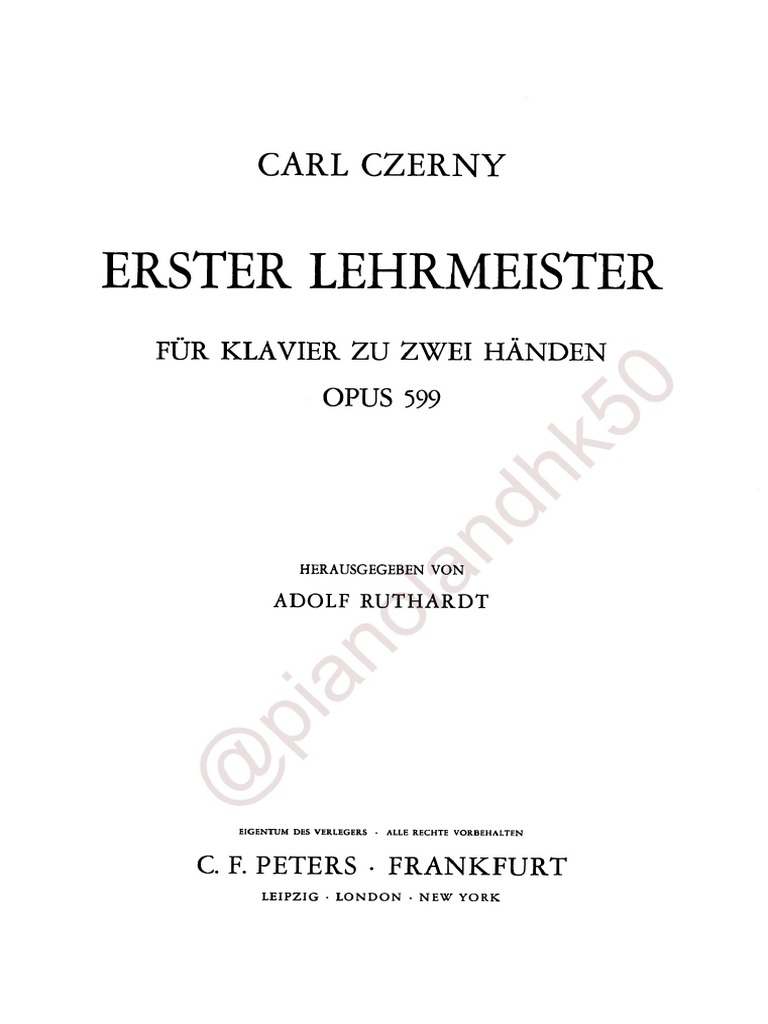 Czerny Carl Exercices Pratiques Op599 | PDF