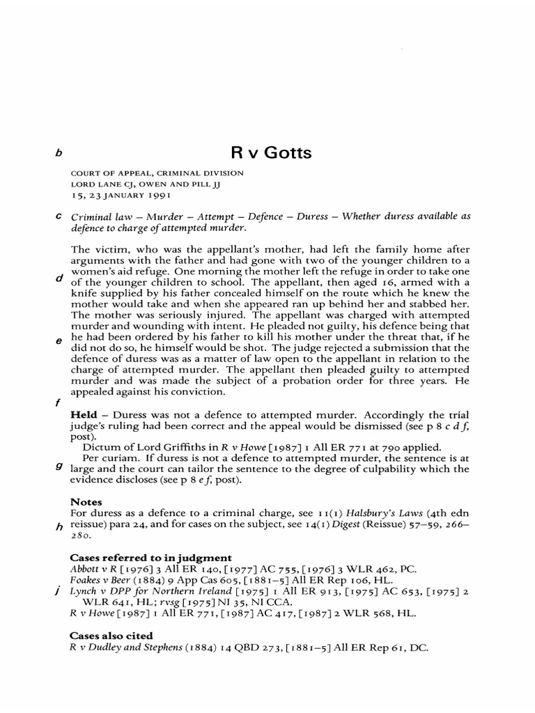 R V Gotts (1991) 2 All ER 1 PDF
