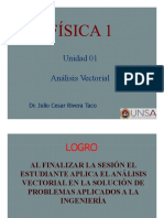 Unidad 01 Análisis Vectorial: Dr. Julio Cesar Rivera Taco