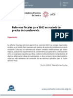 IMCP Reforma Fiscal 2022 Precios Transferencia