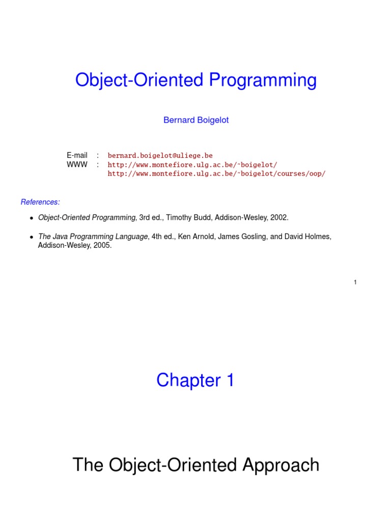Object-Oriented Programming: Bernard Boigelot | PDF | Class (Computer ...