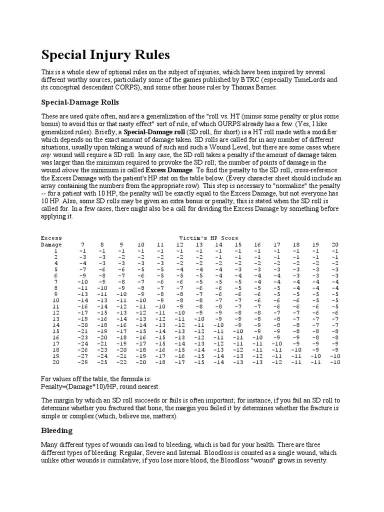 Gurps advanced injury rules pdf bleeding wound