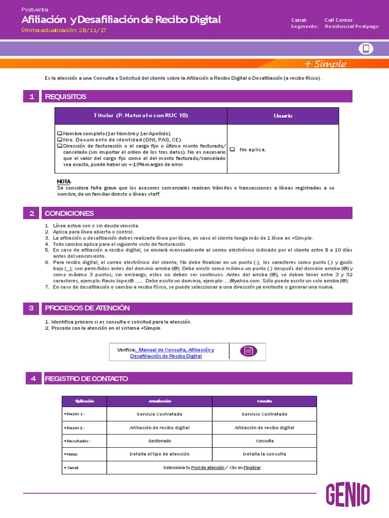 Procedimiento de Recibo Digital (Afiliación y Desafiliación) | PDF ...