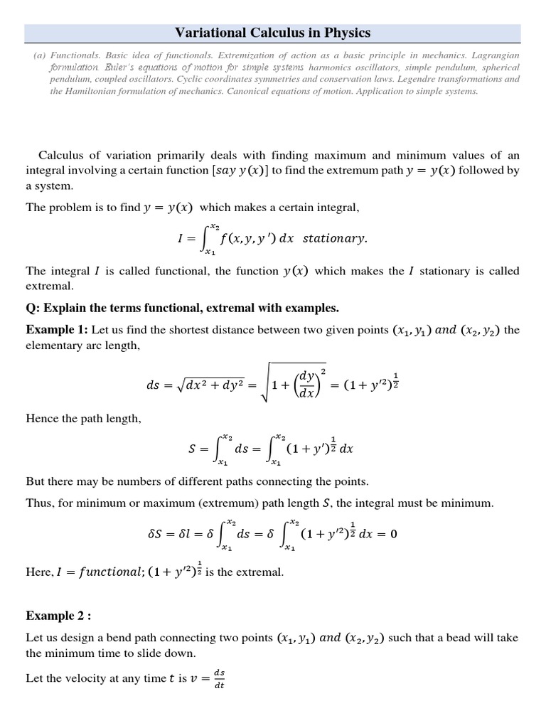 Variational calculus pdf lagrangian mechanics hamiltonian mechanics