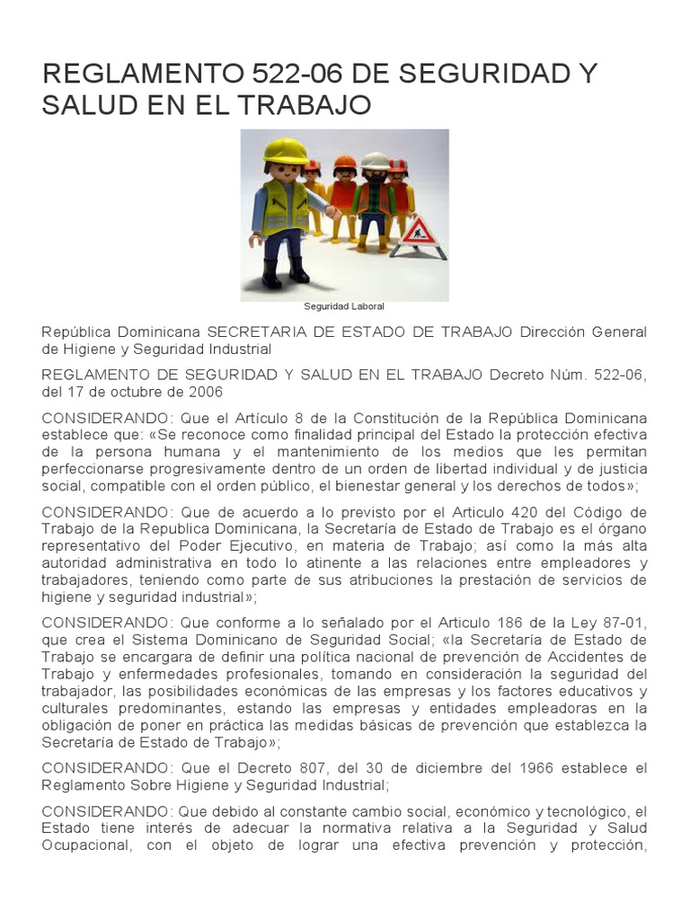 Reglamento 522 | PDF | Seguridad y salud ocupacional | Baño