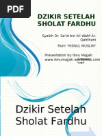 Dzikir Setelah Sholat Fardhu