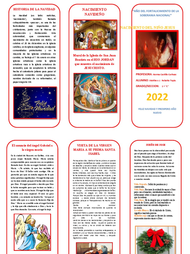 Triptico de Religion | PDF | Navidad | María, madre de Jesús