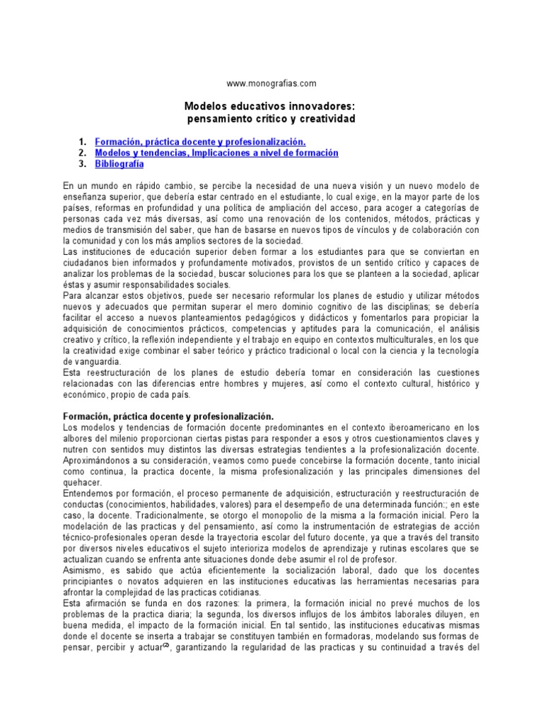 Modelos Educativos | PDF | Plan de estudios | Maestros