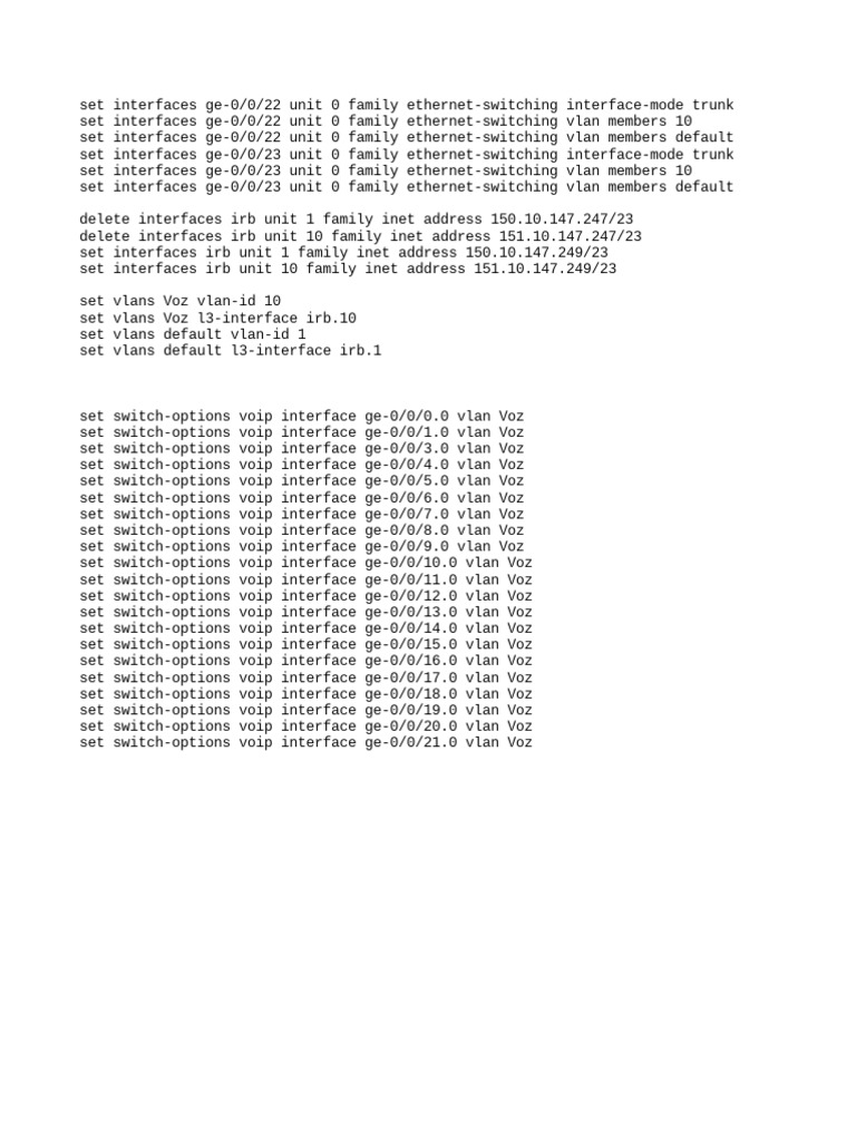 Config SW Juniper PDF