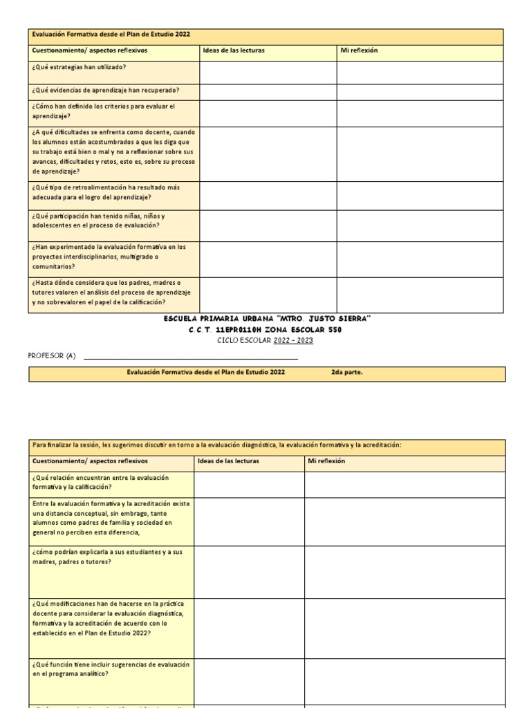 Evaluación Formativa Desde El Plan de Estudio 2022 | PDF | Evaluación ...