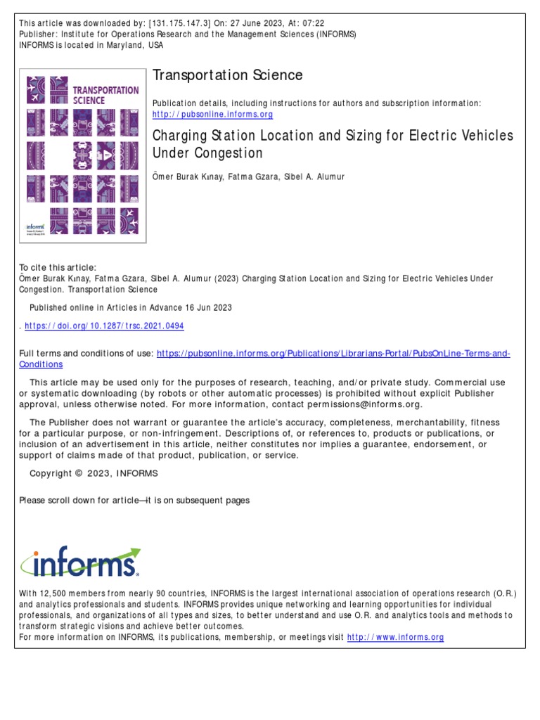 Charging Station Location and Sizing For Electric Vehicles Under