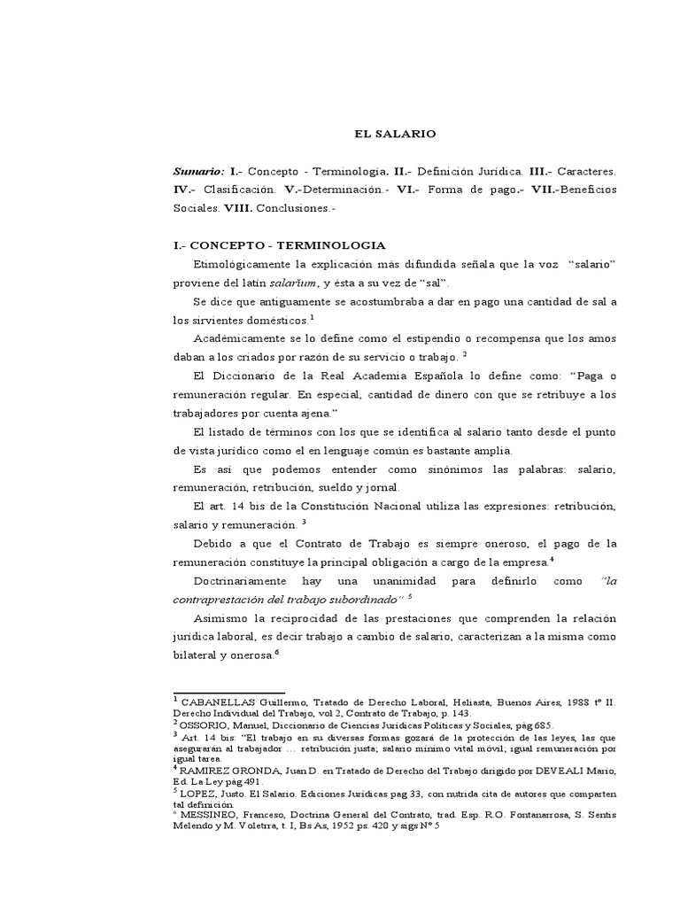 Definición y Características del Salario | PDF | Salario | Derecho laboral