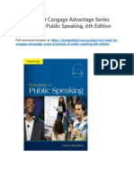 Test Bank For Cengage Advantage Series Essentials of Public Speaking 6th Edition