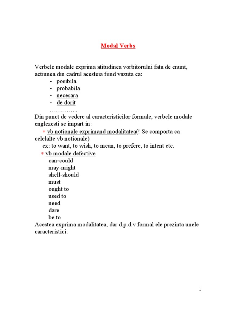 Modal Verbs | PDF | Semantic Units | Languages