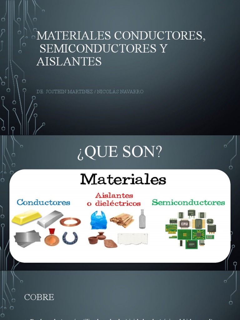 Materiales Conductores y Aislantes Eléctricos | PDF | Conductor ...