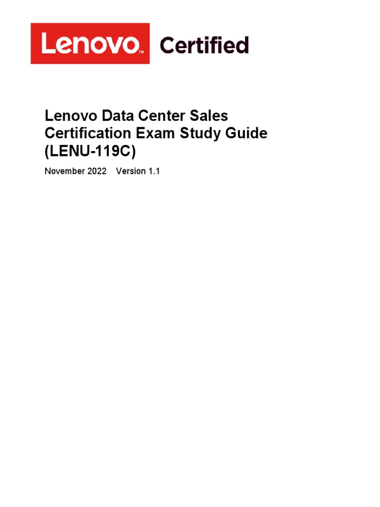 Lenovo Data Center Sales LENU119C PDF Cloud Computing Lenovo