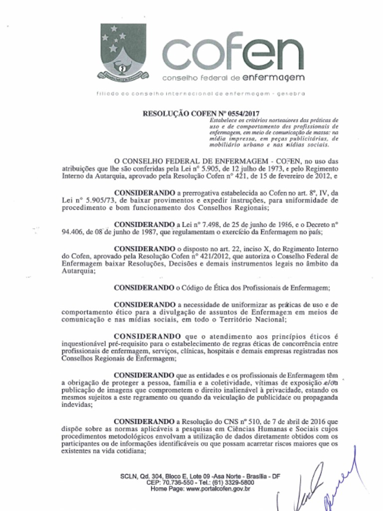 Resolução 554 2017 | PDF