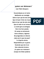 Letra, Poema Misionero Quiero Ser