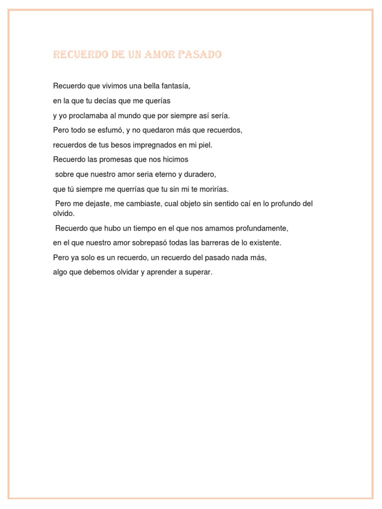 Recuerdos de un amor perdido | PDF | Arte | Ficción general