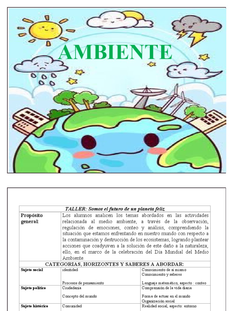 Taller sobre el Cuidado del Medio Ambiente | PDF | Entorno natural ...