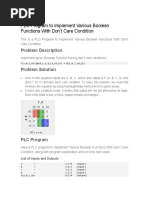 3 PLC Program To Implement Various Boolean Functions With Don