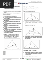 Lista de Exercícios Sobre Baricentro, Incentro, Ortocentro e ...