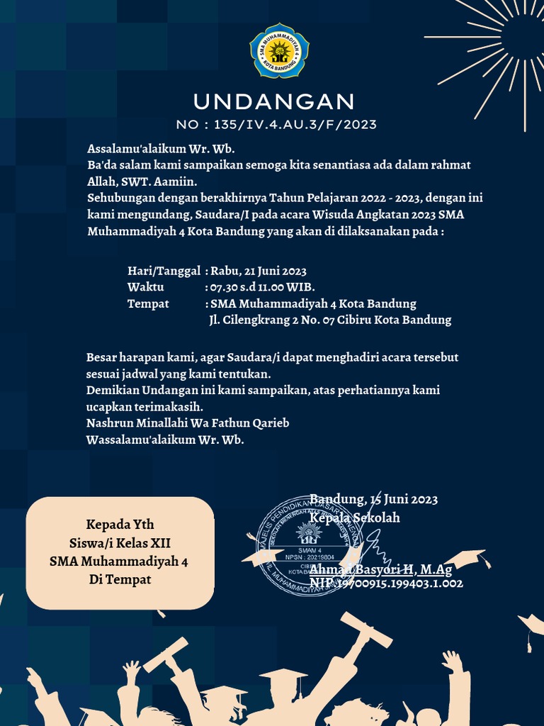 Undangan SIswa Kelas XII | PDF