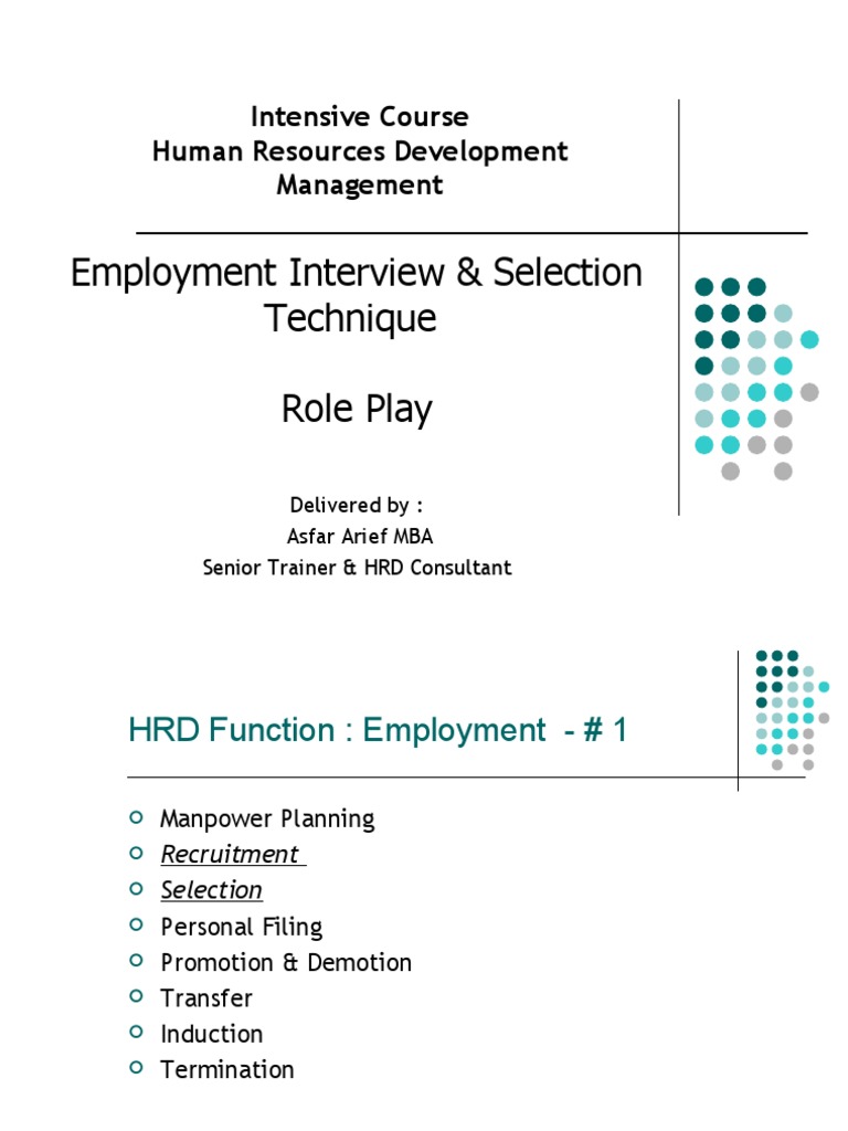Interview Role Play Techniques | PDF | Accounting | Recruitment