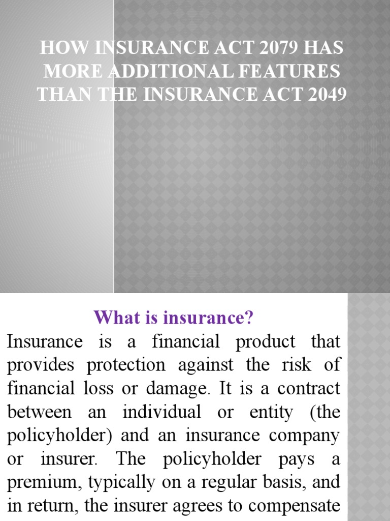 How Insurance Act 2079 Has More Additional Features PDF Insurance