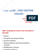 One Gene One Enzyme Theory
