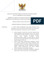 KMK No. HK.01.07-MENKES-278-2020 TTG Pemberian Insentif Dan Santunan Kematian NAKES Yang Menangani COVID-19