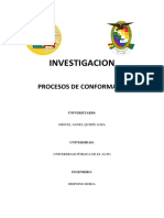 INVESTIGACION PORCESOS DE CONFORMADO