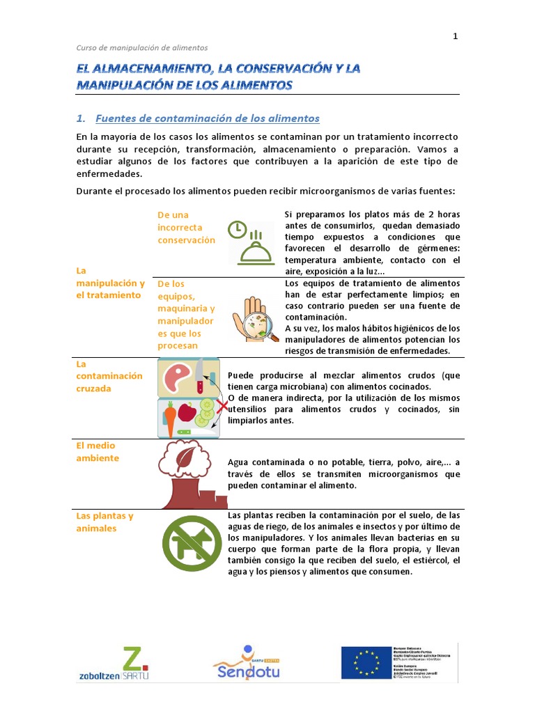 Almacenamiento Conservacin y Manipulacion | PDF | Alimentos | sal