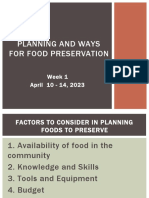 Q4 W1 TLE 6 Planning and Ways For Food Preservation