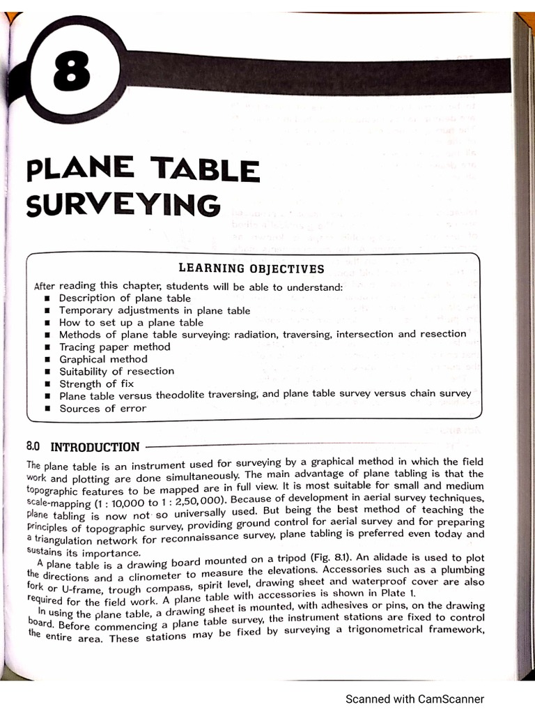 Plane Table Surveying Notes | PDF