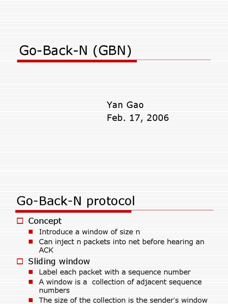 Go-Back-N Protocol Overview | PDF | Teaching Methods & Materials ...