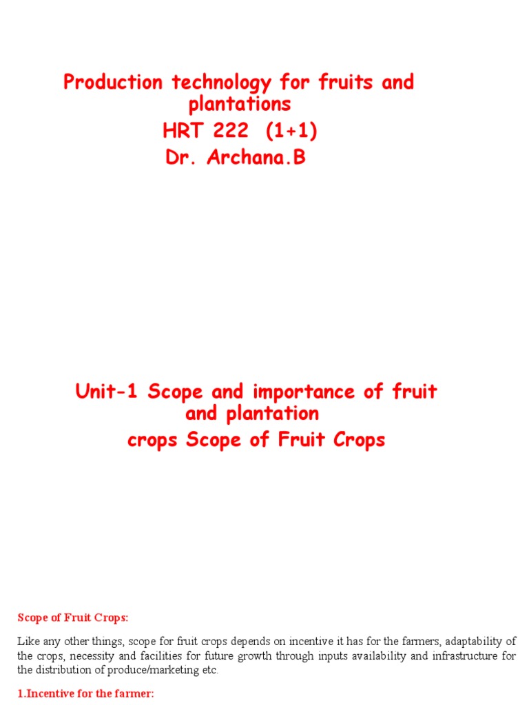 HRT 222 Unit I | PDF | Mango | Fruit Preserves