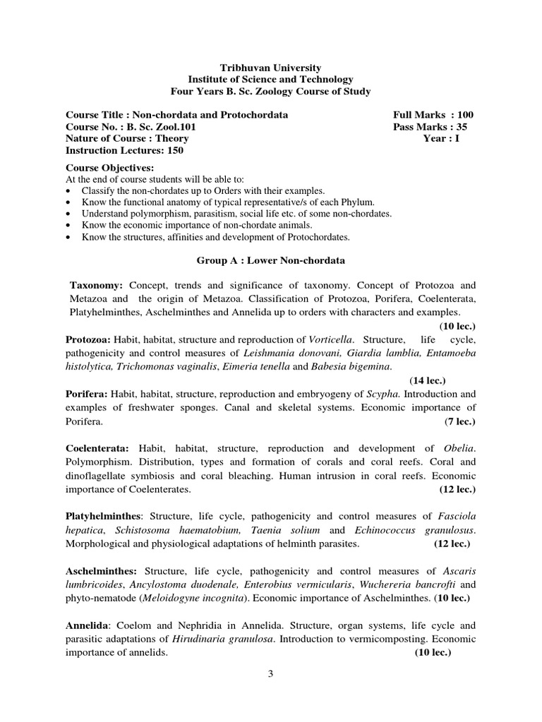 B sc 1st yr syl 101 102 1 pdf invertebrate mollusca