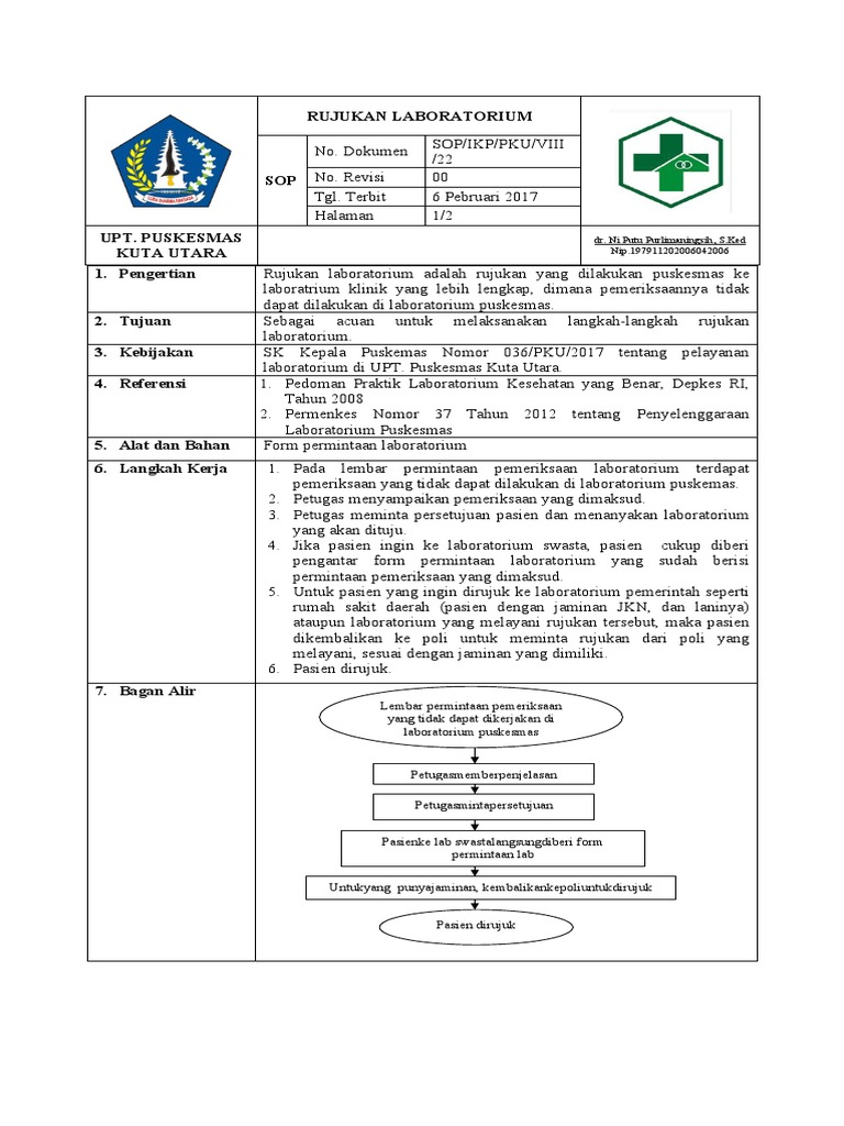 LAB-8.1.7 EP 6-Rujukan Laboratorium Ok | PDF