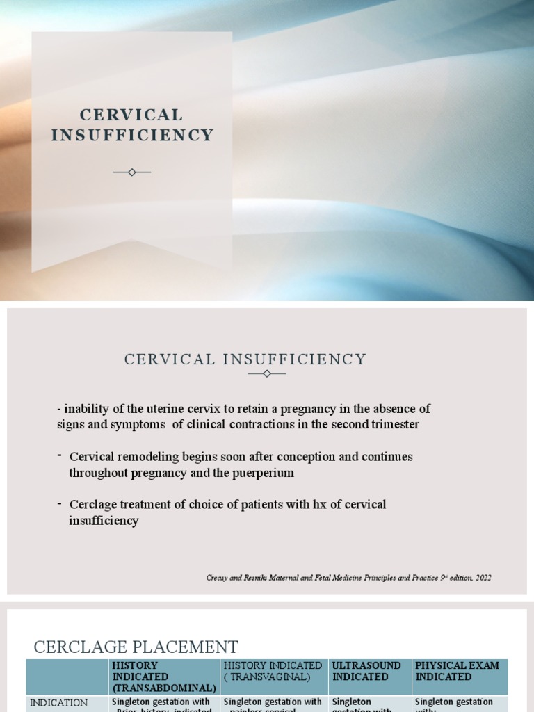 Cervical Insufficiency Pdf | DIAGNOSIS AND MANAGEMENT OF CERVICAL ...