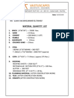 Vastuscapes: To, Mr. Sijan Fakirmujawar & Family Material Quantity List