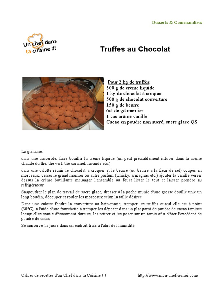 Truffes Chocolat PDF | PDF